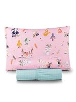 Jogo de cama lençol lutti solteiro infantil 200 fios estampado 3 peças raposa foxy rosa