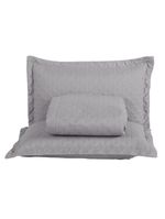 Kit cobre leito colcha atualle queen dupla face microfibra 3 peças - cinza