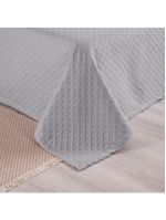 Kit cobre leito colcha atualle queen dupla face microfibra 3 peças - cinza