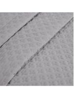 Kit cobre leito colcha atualle queen dupla face microfibra 3 peças - cinza