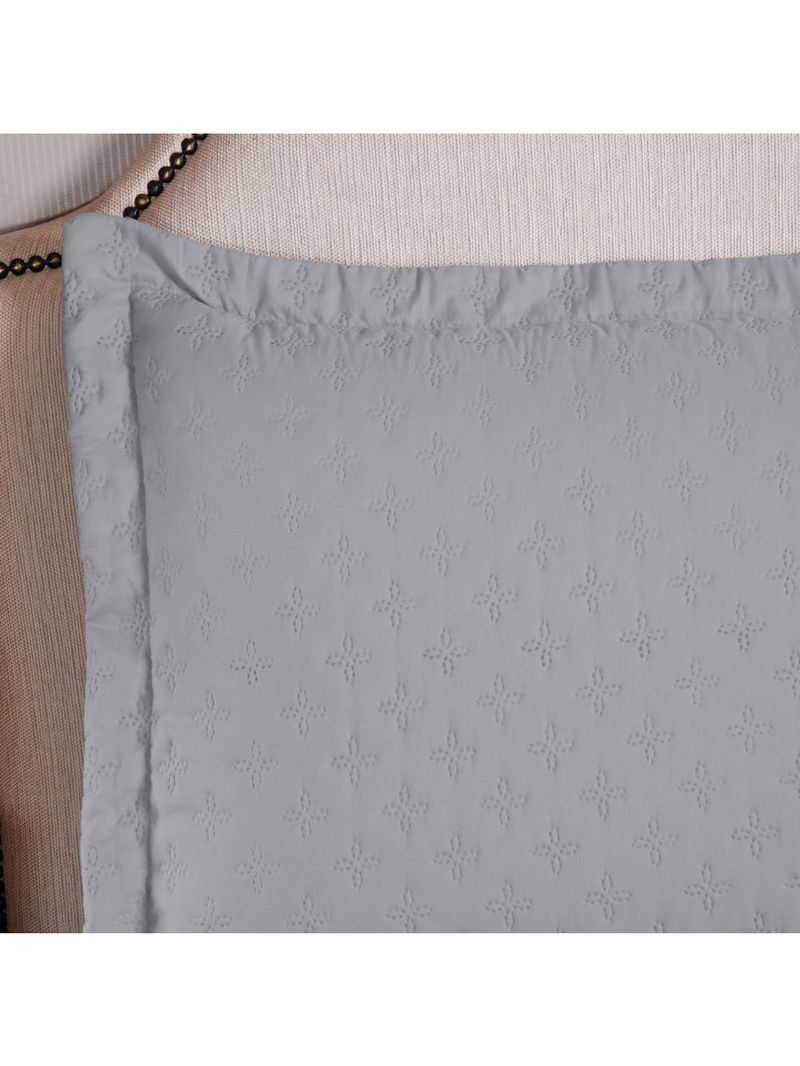 Kit cobre leito colcha atualle queen dupla face microfibra 3 peças - cinza