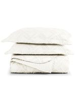 Kit cobre leito colcha adele queen dupla face micropercal 300 fios 3 peças - branco off white