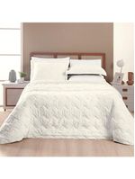 Kit cobre leito colcha adele queen dupla face micropercal 300 fios 3 peças - branco off white