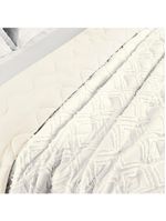 Kit cobre leito colcha adele queen dupla face micropercal 300 fios 3 peças - branco off white