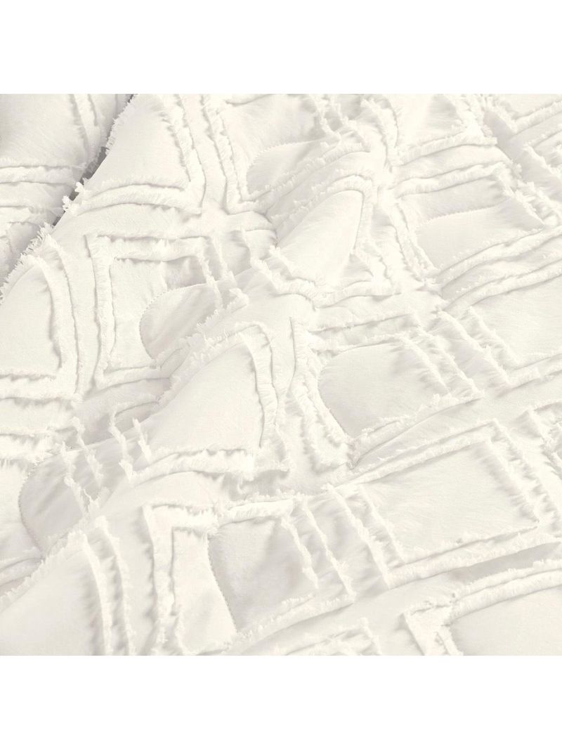 Kit cobre leito colcha adele queen dupla face micropercal 300 fios 3 peças - branco off white