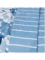 Kit cobre leito colcha belle casal padrão estampado dupla face 400 fios 3 peças florido azul