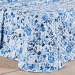 Kit cobre leito colcha belle casal padrão estampado dupla face 400 fios 3 peças florido azul