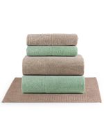 Jogo de banho blume toalhas macias 100% algodão fio penteado 5 peças verde e bege