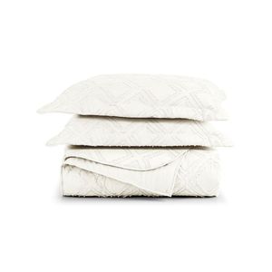 Kit cobre leito colcha adele king dupla face micropercal 300 fios 3 peças - branco off white