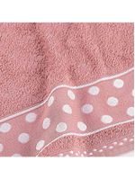 Jogo de banho meggy poá bolinhas toalhas macias 100% algodão 5 peças rosê e pérola