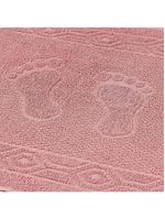 Jogo de banho meggy poá bolinhas toalhas macias 100% algodão 5 peças rosê e pérola