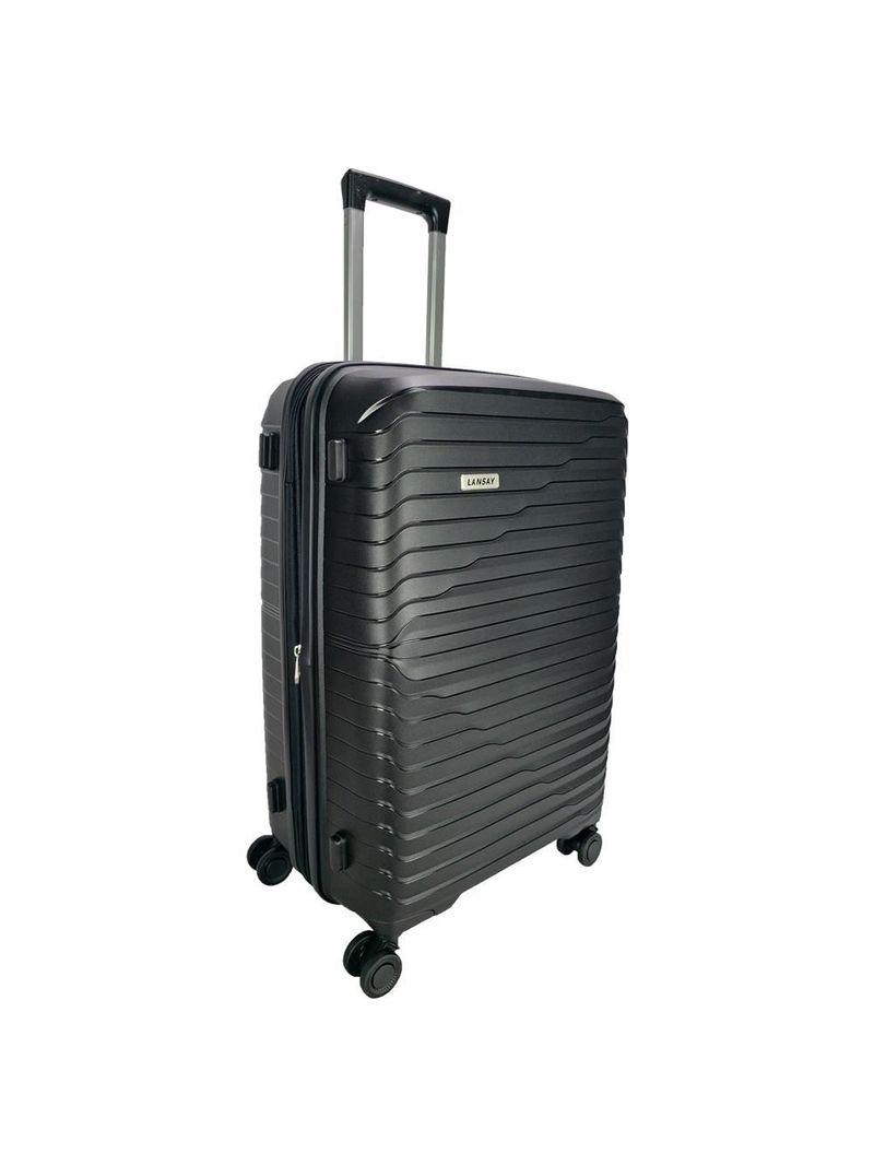 Mala média 23kg lansay preto expansível linha orium rodas 360° tsa
