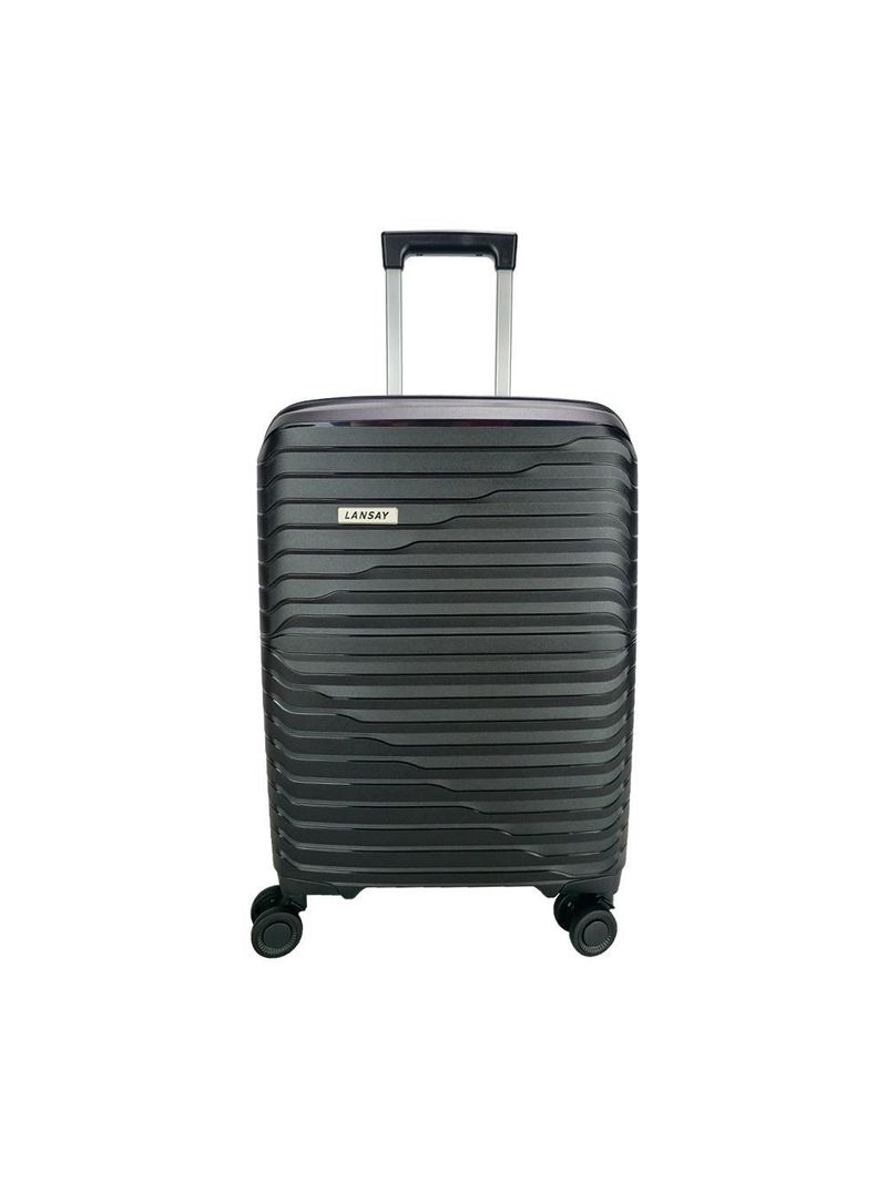 Mala de bordo lansay preto expansível linha orium rodas 360° e tsa