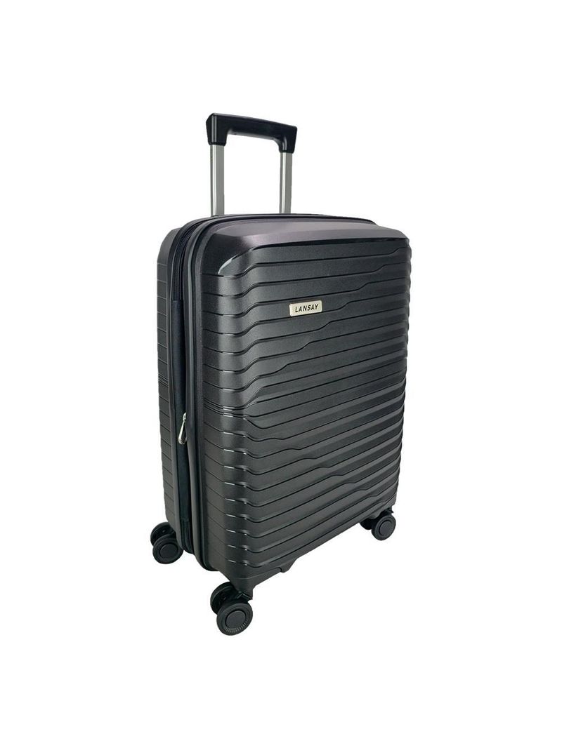 Mala de bordo lansay preto expansível linha orium rodas 360° e tsa