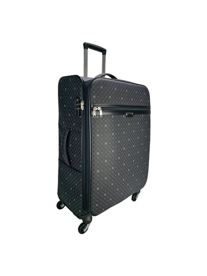 Mala de viagem grande munique preto 77cm rodas giro 360º