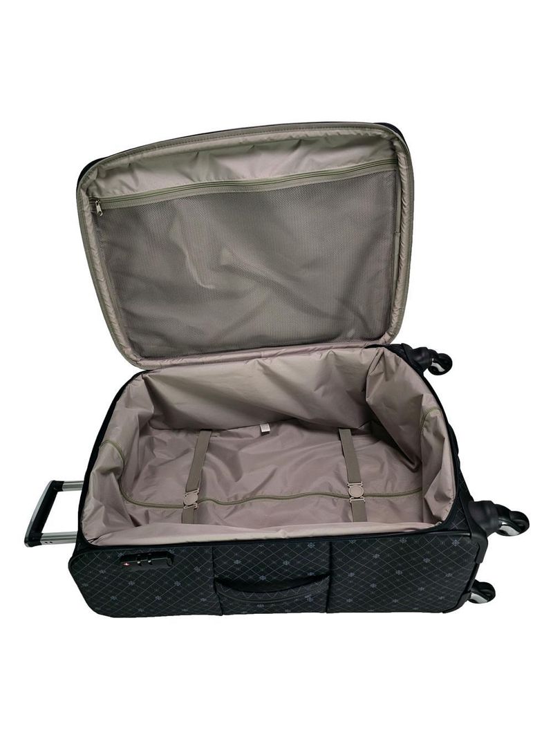 Mala de viagem grande munique preto 77cm rodas giro 360º