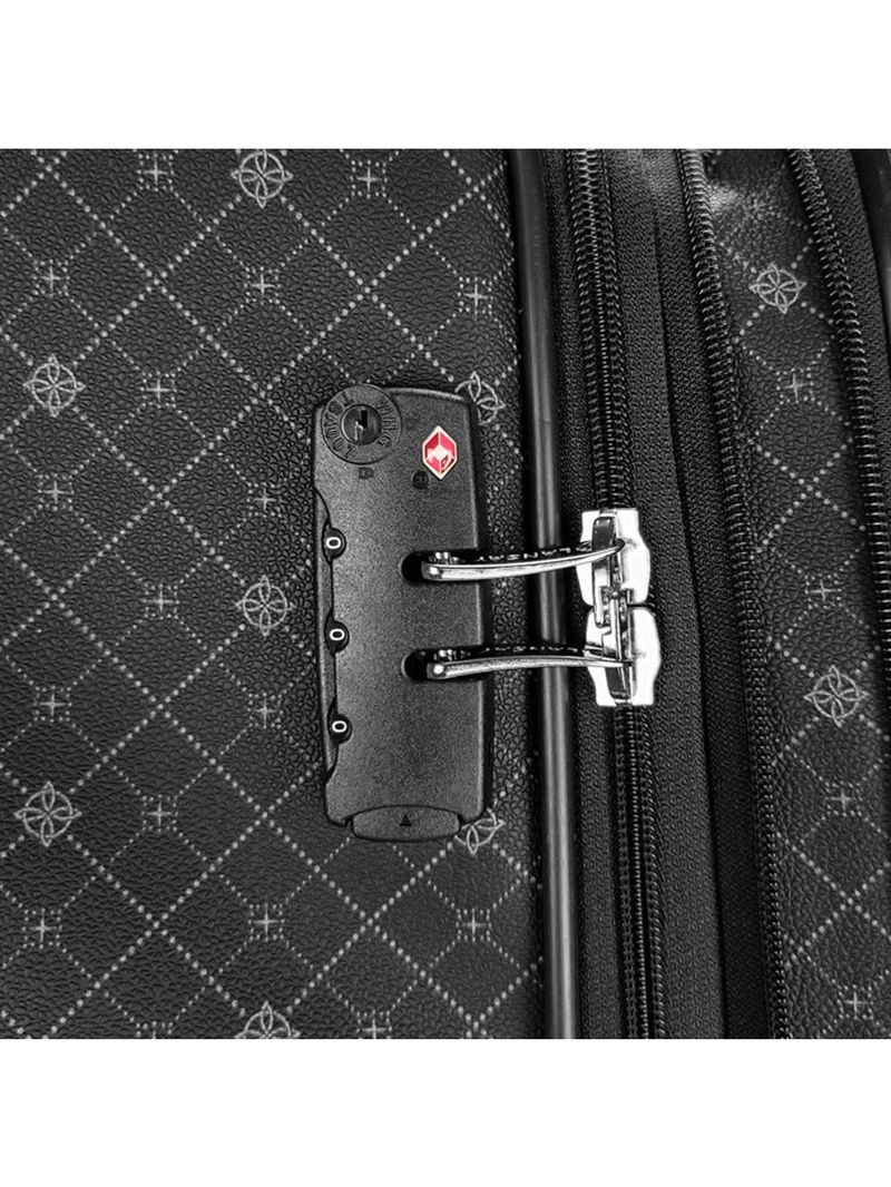 Mala de viagem grande munique preto 77cm rodas giro 360º