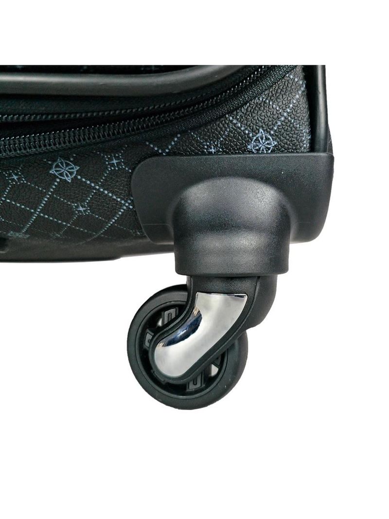 Mala de viagem grande munique preto 77cm rodas giro 360º