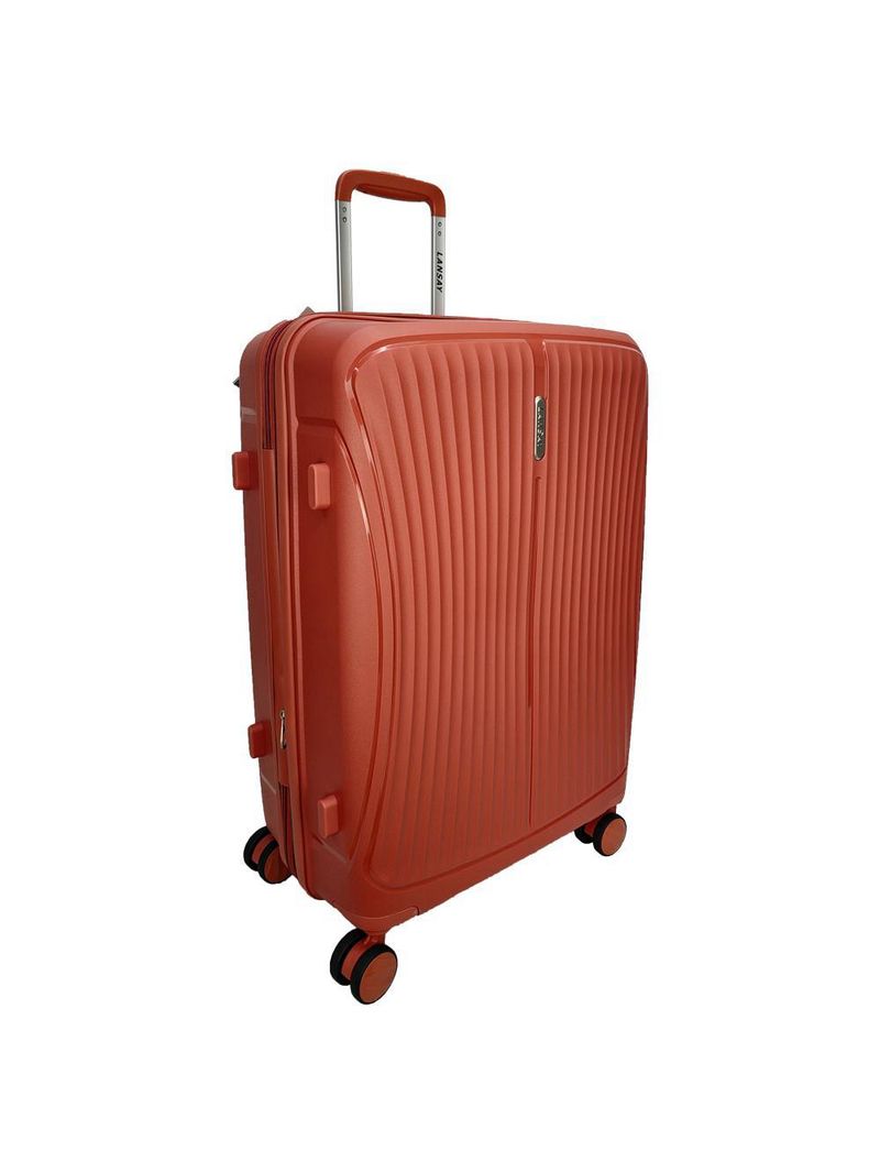 Mala média 23kg coral expansível linha premium rodas 360°
