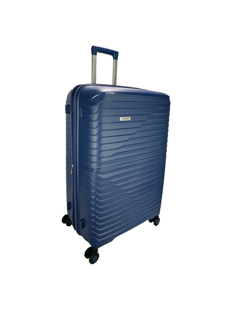 Mala grande lansay azul expansível linha orium rodas 360 tsa