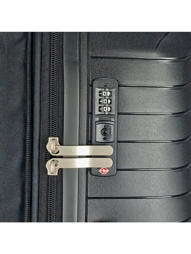 Mala grande lansay preto expansível linha orium rodas 360 tsa