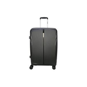 Mala média 23kg preto expansível linha premium rodas 360°