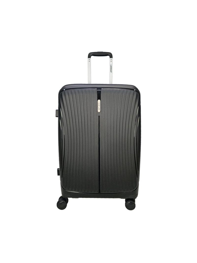 Mala média 23kg preto expansível linha premium rodas 360°