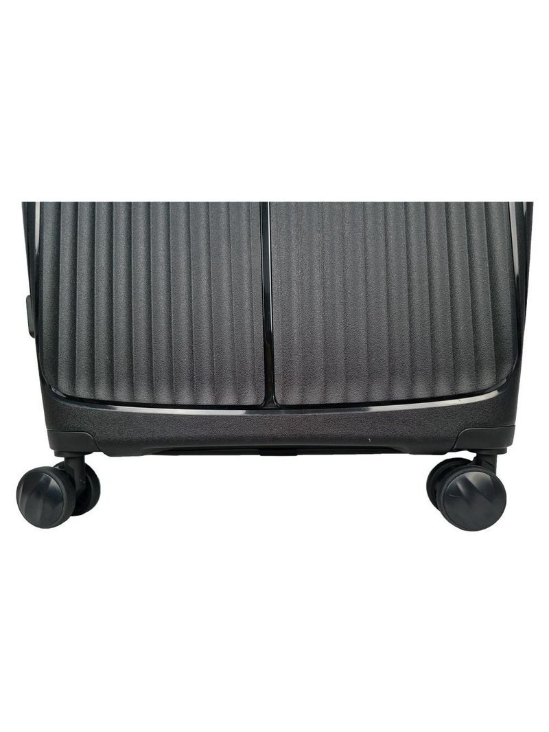 Mala média 23kg preto expansível linha premium rodas 360°