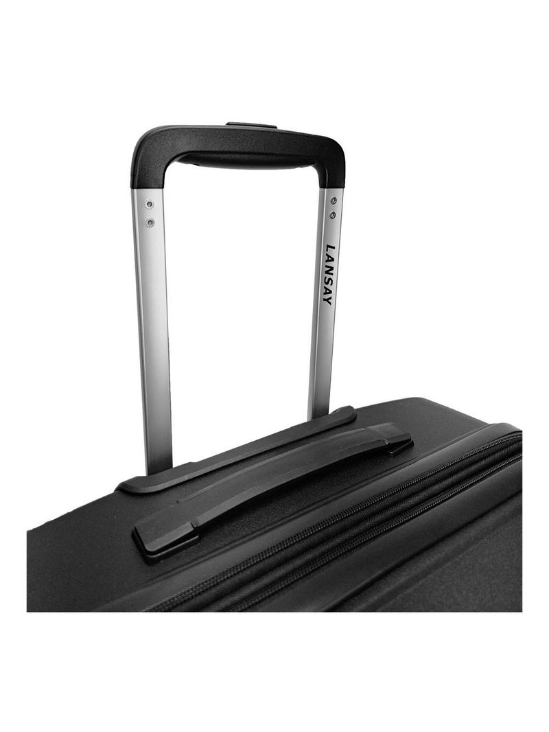 Mala média 23kg preto expansível linha premium rodas 360°