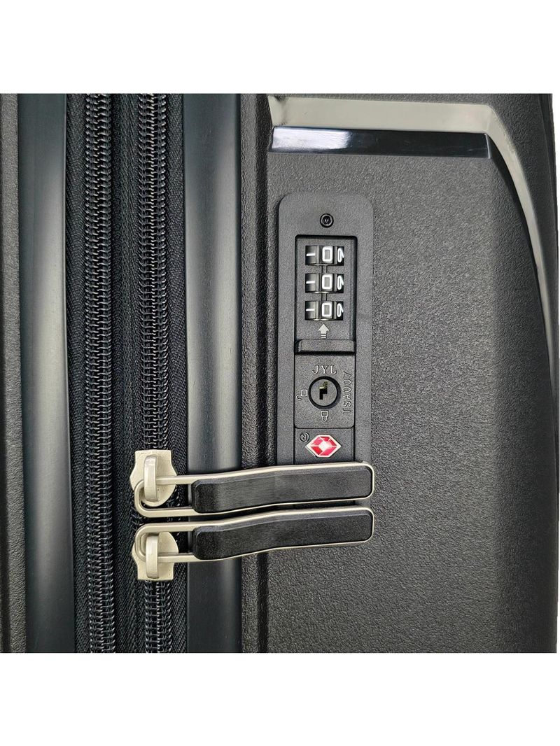 Mala média 23kg preto expansível linha premium rodas 360°