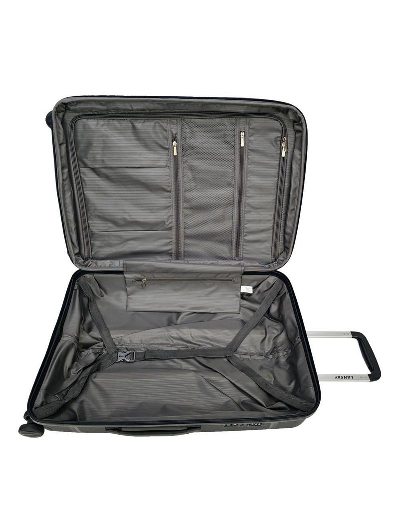 Mala média 23kg preto expansível linha premium rodas 360°