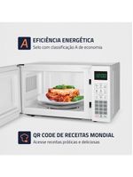 Micro-ondas mondial mo-01-21-w com função tira odor e manter aquecido branco - 21l