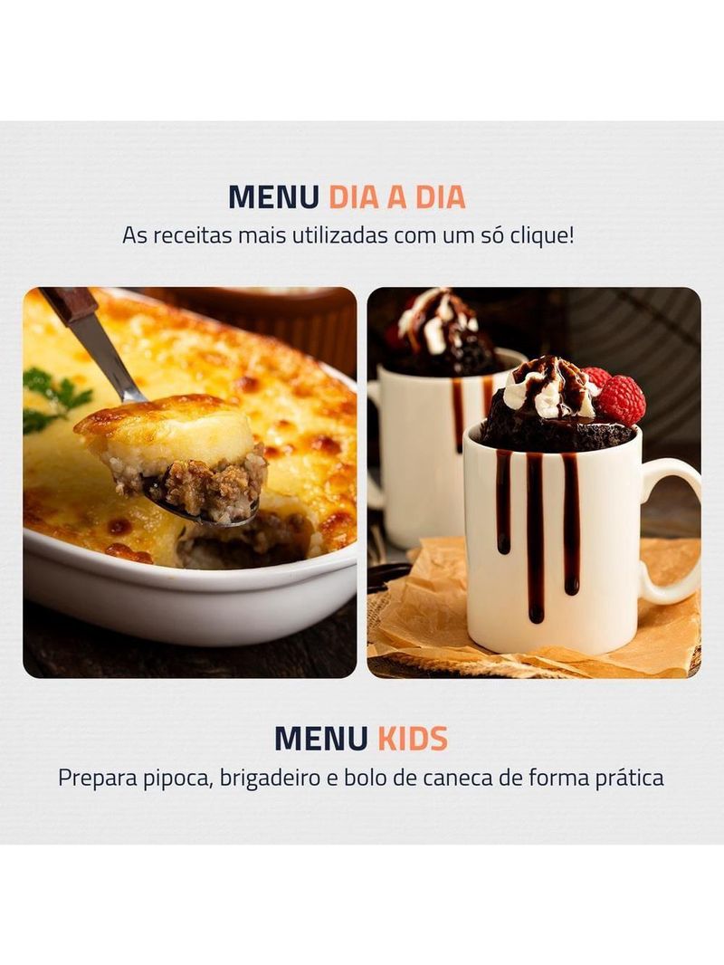 Micro-ondas mondial mo-01-21-w com função tira odor e manter aquecido branco - 21l