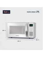 Micro-ondas mondial mo-01-21-w com função tira odor e manter aquecido branco - 21l