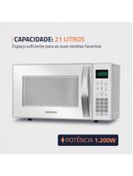 Micro-ondas mondial mo-01-21-w com função tira odor e manter aquecido branco - 21l