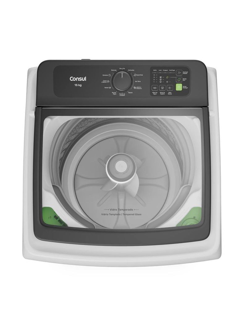 Lavadora de roupas consul 15kg cwn15ab com modo eco - branca