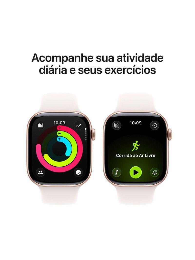Apple watch series 11 gps+ cellular 46mm ouro rosa pulseira m/g esportiva blush-clara