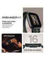 Smartwatch motorola moto watch fit gps ativo 5atm bateria durável verde