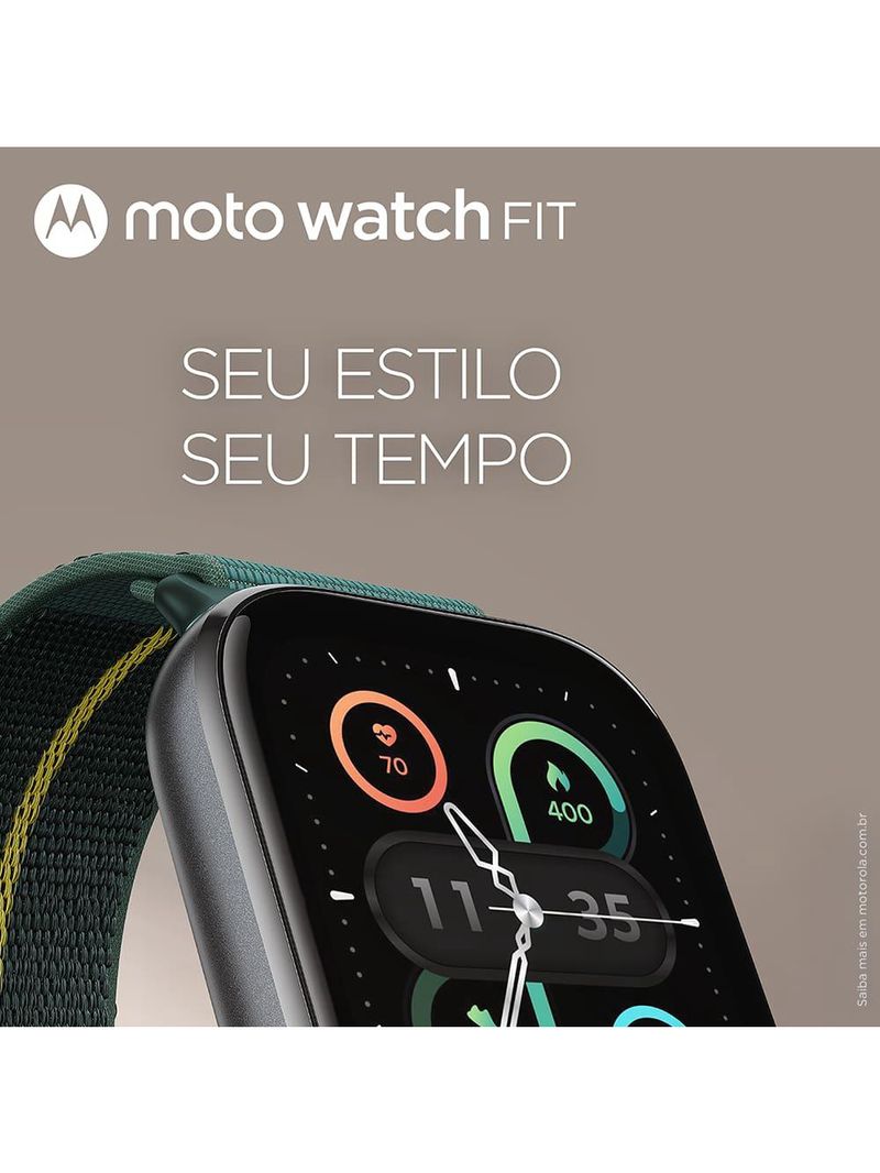 Smartwatch motorola moto watch fit gps ativo 5atm bateria durável verde