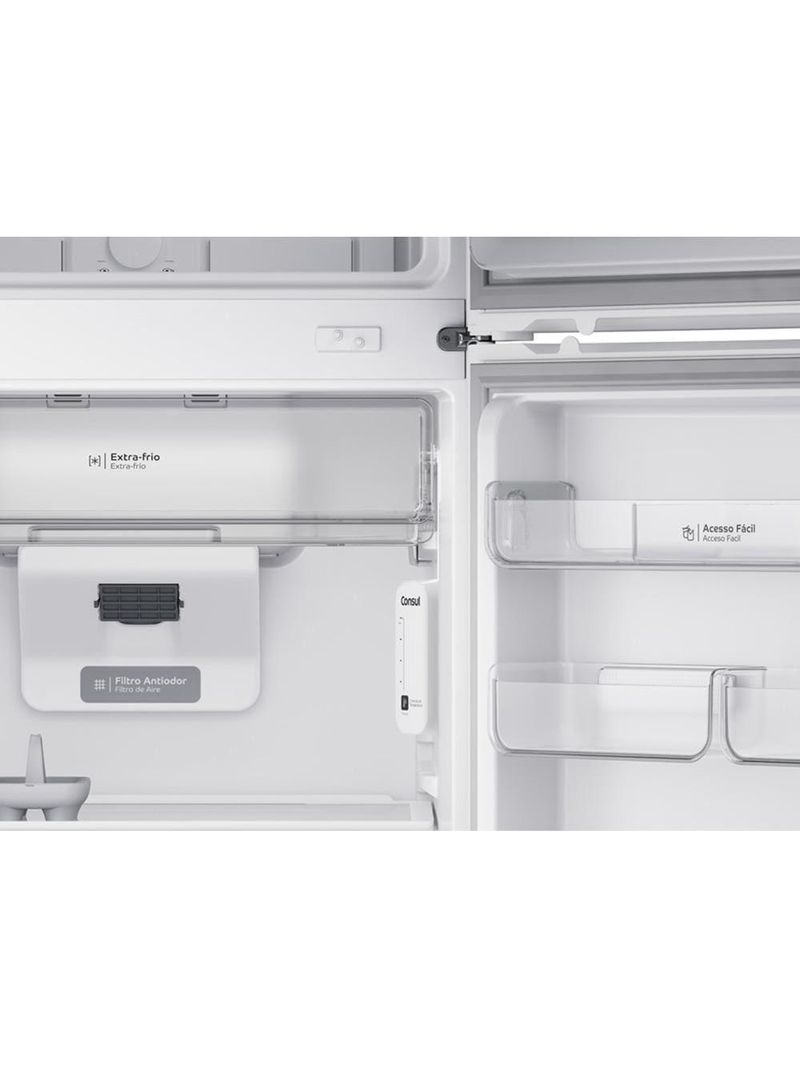 Geladeira consul frost free crm50lb duplex branca com função turbo, iluminação em led e filtro antiodor 410 litros