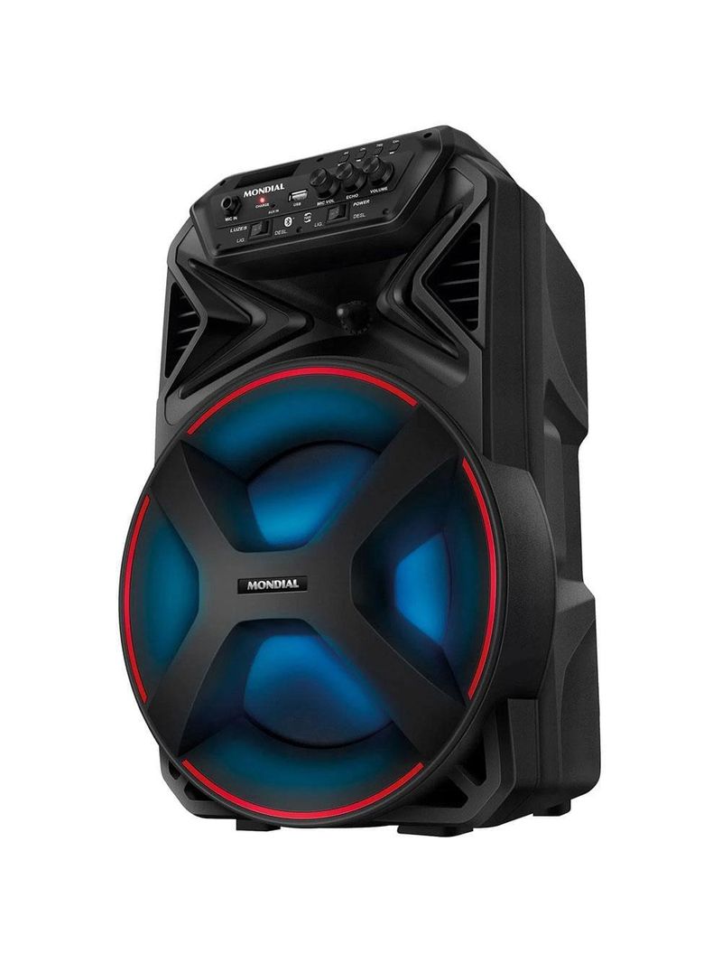 Caixa amplificada mondial connect party plus cm-250 com bluetooth, usb e rádio fm - 250w