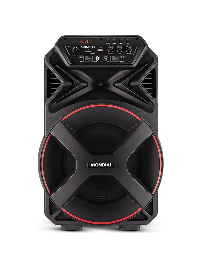Caixa amplificada mondial connect party plus cm-250 com bluetooth, usb e rádio fm - 250w