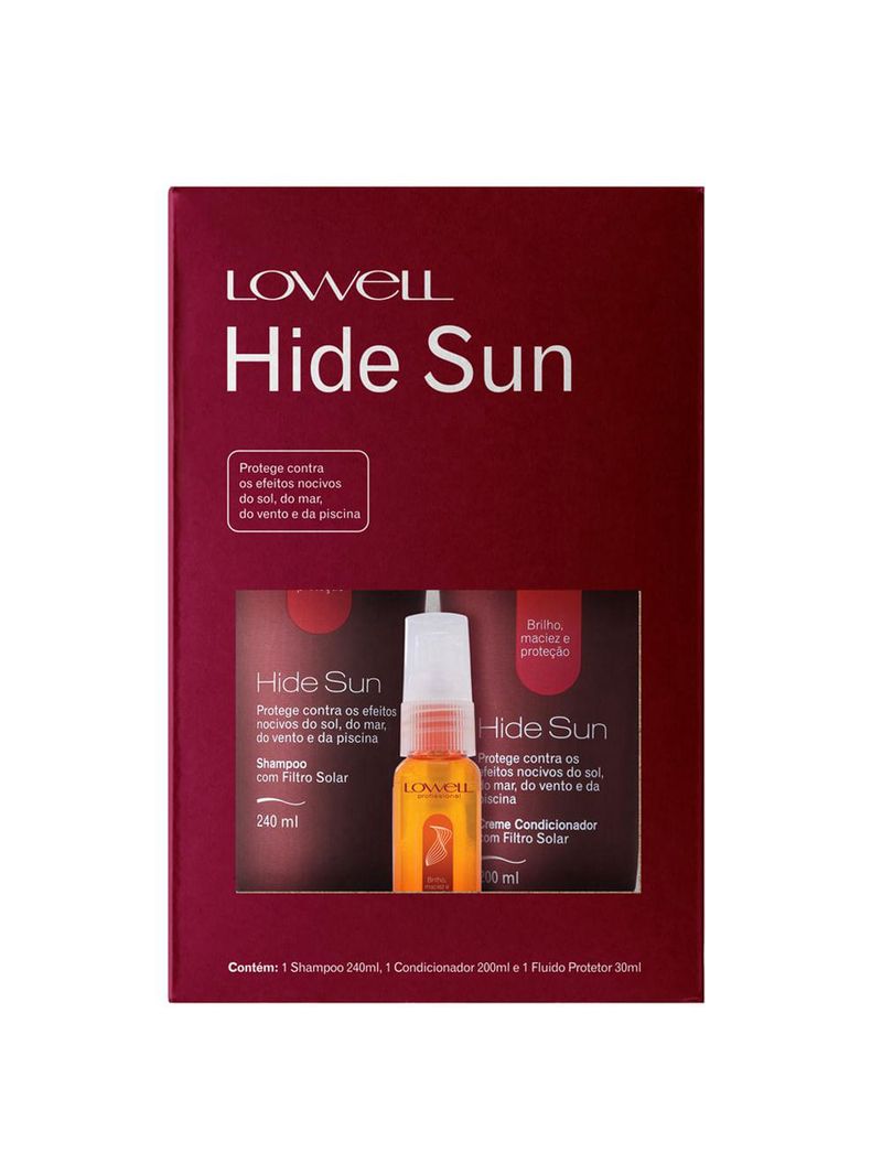 Lowell hide sun kit -  shampoo + condicionador + fluído