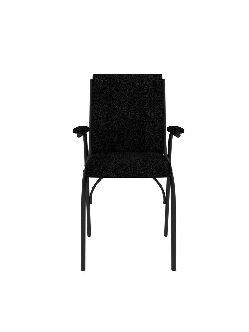 Cadeira Office Com Estofado De Tecido Confortável Onix Preto