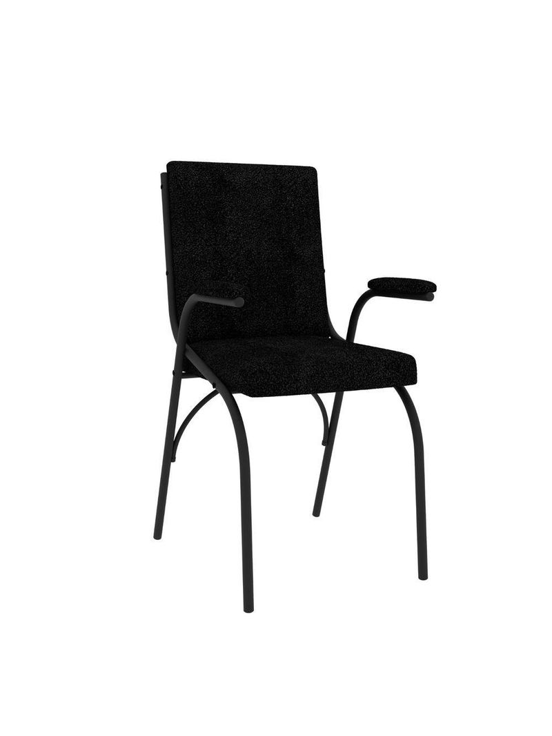 Cadeira Office Com Estofado De Tecido Confortável Onix Preto