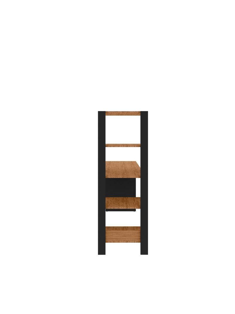 Mesa Escritório Computador Multiuso Com Estante Lateral Artemis Canela