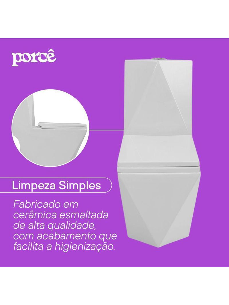 Vaso Sanitário Monobloco Porcê Supremus Branco (PVS53MBSFA-BR)