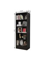 Estante Clarice 180cm Em Mdp Carioca Móveis Preto