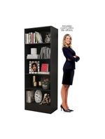 Estante Clarice 180cm Em Mdp Carioca Móveis Preto