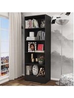 Estante Clarice 180cm Em Mdp Carioca Móveis Preto